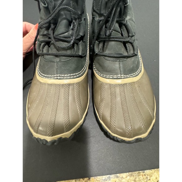 Sorel Out N About Womens Sz 9.5 #NL2133-010 Waterproof Ankle Duck Boots Grey Tan - Picture 4 of 9